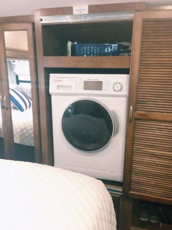 The combo washer dryer is located between our closets